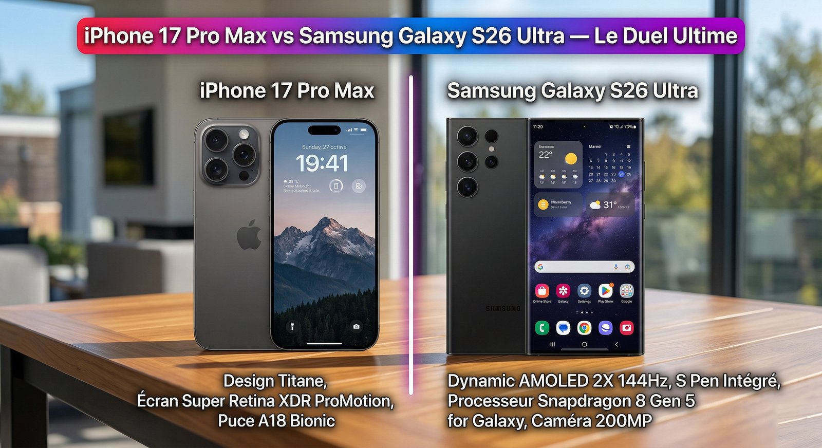 iPhone 17 Pro Max vs Samsung Galaxy S26 Ultra — le duel ultime